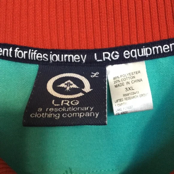 LRG Big Bustle Track Jacket Blue Green Colorblock Mens 3XL - Picture 5 of 11